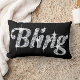 Glitz en de Zwarte van het Ontwerp van "Bling" van Kussen