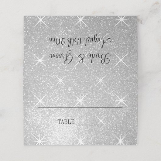 Glitz en glam aangepaste trouwtafel plaats kaarten (Buitenkant ongevouwen)