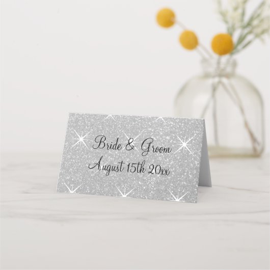 Glitz en glam aangepaste trouwtafel plaats kaarten (Achterkant)