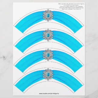 Glitz en Glam Cupcake Wrap - Aqua