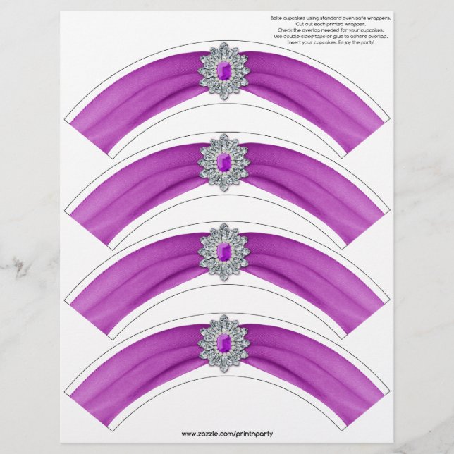 Glitz en Glam Cupcake Wrap - Cerise (Voorkant)