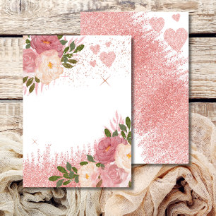 Glitz En Glam Roze Rose Goud Sparkle Blank Kaart