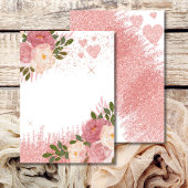 Glitz En Glam Roze Rose Goud Sparkle Blank Kaart