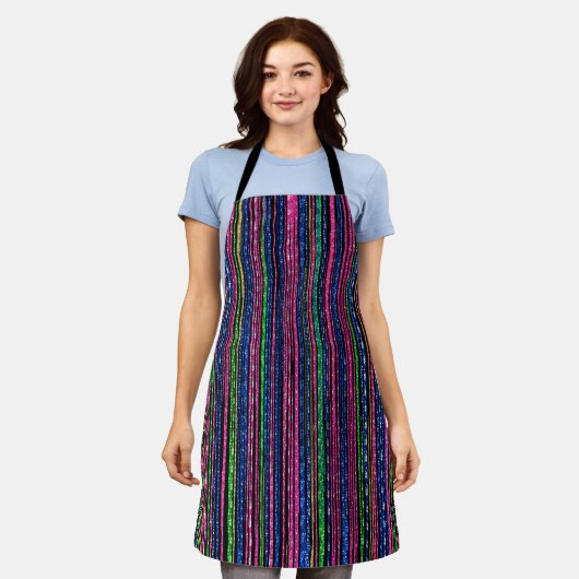 Glitz en Glam Sparkly Stripes Schort (Gedragen)