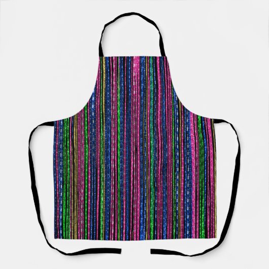Glitz en Glam Sparkly Stripes Schort (Voorkant)