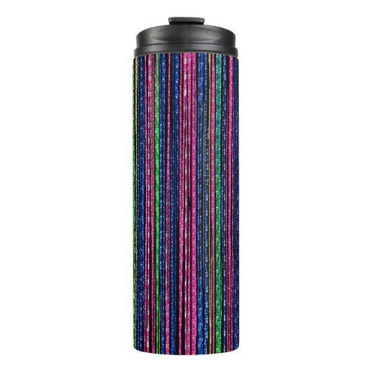 Glitz en Glam Sparkly Stripes Thermosbeker (Voorkant)