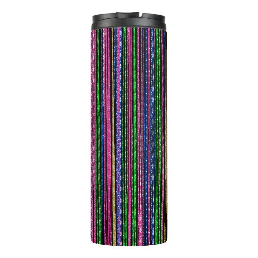 Glitz en Glam Sparkly Stripes Thermosbeker (Achterkant)