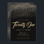 Glitz et Glam 21st Birthday Invitations<br><div class="desc">parties scintillant glamour noir et faux or 21e anniversaire Invitations. Noir ces invitations classiques présente des accents de parties scintillant brillants et dorés. C'est une invitation étincelante est un excellent choix pour un 21e anniversaire brillant! D'autres articles de fête et décorations sont disponibles sur Metro-Event.com et Metro-Events sur Zazzle.</div>