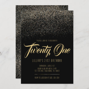 Glitz et Glam 21st Birthday Invitations