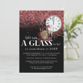 Glitz et Glamor Nouvel An Eve Party Invitation (Debout devant)