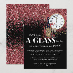 Glitz et Glamor Nouvel An Eve Party Invitation