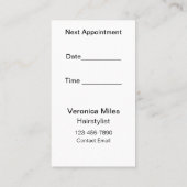 Glitz Glam Beauté Coiffeur Cartes de rendez-vous (Dos)