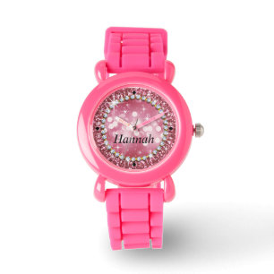 Glitz Glam Bling Glitter Roze Horloge