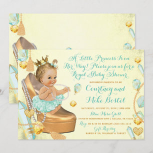 Glitz & Glam Mint Groen & Geel Baby shower Kaart