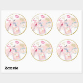 Glitz & Glam Pink Gold Spa Birthday Ronde Sticker (Vel)