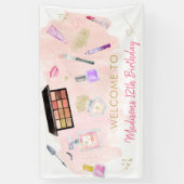 Glitz & Glam Pink Gold Spa Birthday Spandoek (Verticaal)