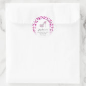 Glitz & Glam Roze Diamanten Schoen Jubileumfeest B Ronde Sticker (Tas)