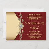 Glitz Glamor Black Cravate Prom Invitations (Dos)