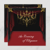 Glitz Glamor Black Cravate Prom Invitations (Devant / Derrière)