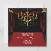 Glitz Glamor Black Cravate Prom Invitations (Dos)