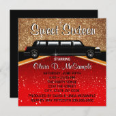 Glitz Glamor Red Carpet Movie Star Invitations (Devant / Derrière)