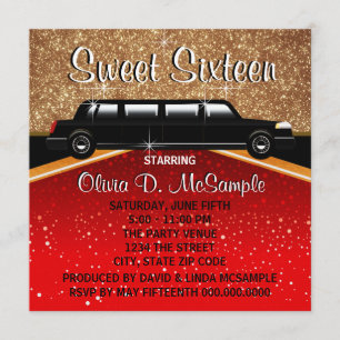 Glitz Glamor Red Carpet Movie Star Invitations