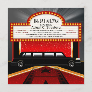 Glitz Glamor Red Carpet Movie Star Invitations