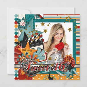 Glitz Glamour Film Star Sweet 16 Uitnodigingen