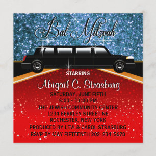 Glitz Glamour Limo Filmster Uitnodiging Template