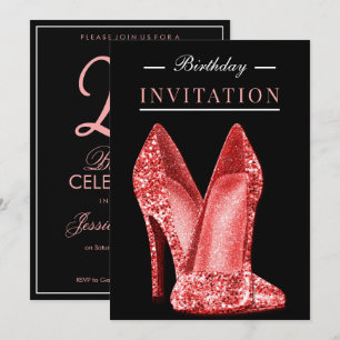 Glitz & Glamour Red 25ste verjaardag Kaart
