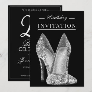 Glitz & Glamour Zilveren 25e verjaardag Kaart