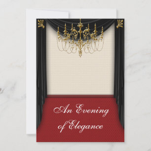 Glitz Glamour Zwart Stropdas Uitnodigingen