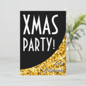 Glitz "Gold" courbe noire Xmas Party! invitation (Debout devant)