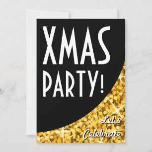 Glitz "Gold" courbe noire Xmas Party! invitation