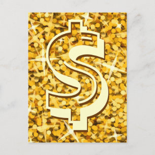 Glitz "Gold" dollar "$" briefkaart