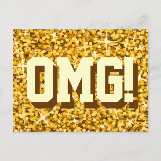 Glitz 'Gold' 'OMG!' briefkaart (Voorkant)