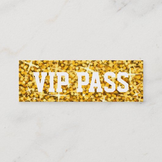 Glitz "Gold" VIP PASS visitekaartje skinny (Voorkant)