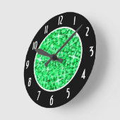 Glitz Green Black 'Numéros' horloge ronde (Angle)
