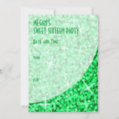 Glitz Green courbe "Sweet 16" invitation (Dos)