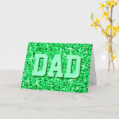 Glitz Green "DAD" Happy Vaderdag-kaart Kaart (Gele Bloem)
