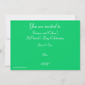 Glitz Green 'Party !' invitation St Patrick's Day (Dos)