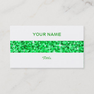Glitz Green stripe visitekaartje white back
