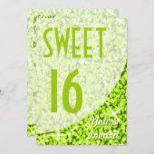 Glitz Lime courbe "Sweet 16" invitation (Devant / Derrière)