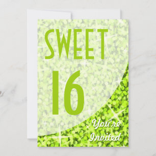 Glitz Lime courbe "Sweet 16" invitation