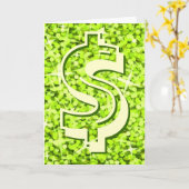 Glitz Lime dollar "$" Carte de voeux 'Your Text' (Fleur jaune)
