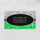 Glitz Mix "Argent" carte de visite ovale noir vert (Dos)