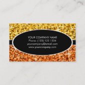 Glitz Mix "Or" Orange noir carte de visite ovale (Dos)