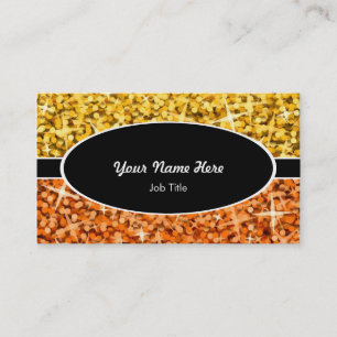 Glitz Mix "Or" Orange noir carte de visite ovale