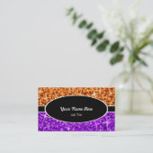 Glitz Mix orange violet noir carte de visite ovale (Debout devant)