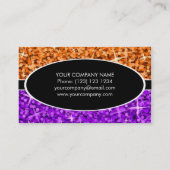 Glitz Mix orange violet noir carte de visite ovale (Dos)